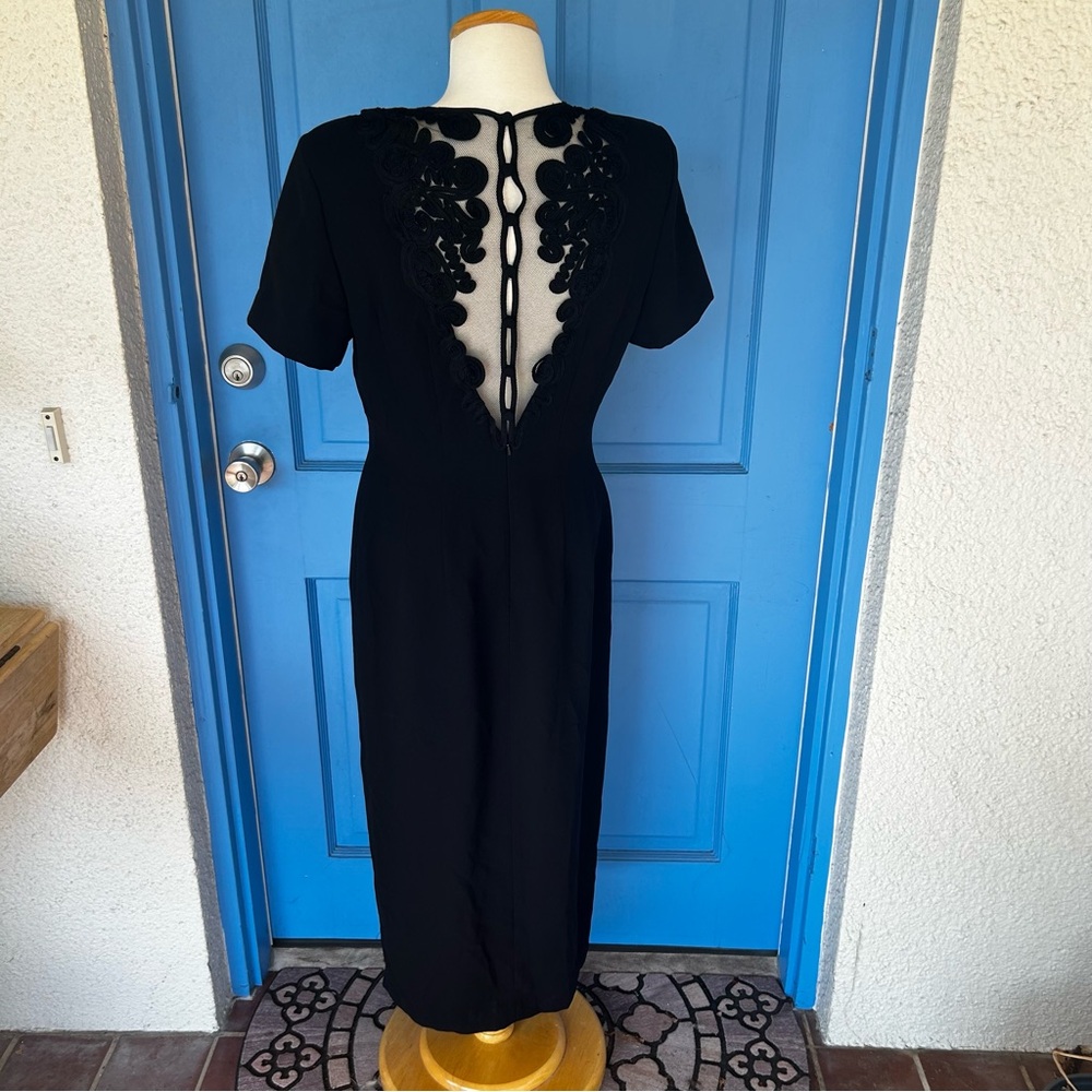 Vintage MariAnna Black Short Sleeve Cocktail Dress